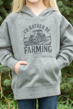 Western 'I'd Rather Be Farming' Toddler/Youth Graphic Hoodie
