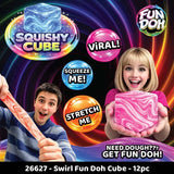 Fun Doh Swirl Squishy Cubes Viral Assortment - 12/Display
