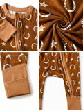 2-Way Zip Romper, Rusty Horseshoe