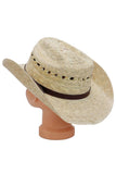Kids Cattleman Crown Palm Leaf Straw Cowboy Hat