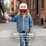 Kid/Baby 2-Tone Cap: Houston I am the Problem- Red/Beige
