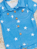 Patriotic Stars Button-Up Romper