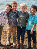 Boys Dapper Ducks Knit Short Sleeve Performance Polo