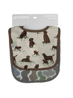 Chocolate Lab Dogs & Camo - Bib Set