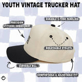 Kids/Baby Two Tone Vintage Cap - Bubba (Black/Beige)