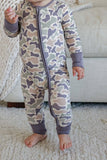 Convertible Bamboo Zip Romper | Camo Cutie