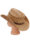 Kids Cattleman Crown Palm Leaf Straw Cowboy Hat