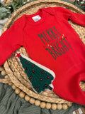 Merry and Bright baby Christmas outfit with lights