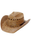 Kids Cattleman Crown Palm Leaf Straw Cowboy Hat
