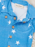 Patriotic Stars Button-Up Romper