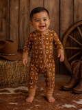 2-Way Zip Romper, Rusty Horseshoe