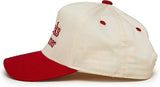Kid/Baby 2-Tone Cap: Snacks for Dinner- Red/Beige