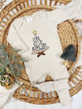 O come let us adore him baby footie, Christmas baby outfit