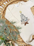 O come let us adore him baby footie, Christmas baby outfit
