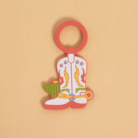 Western Cowboy Boot Teether, Baby Teether Ring