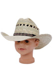 Kids Vented Quarterhorse Palm Straw Cowboy Hat