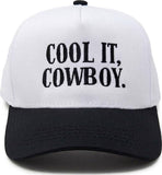 Kid/Baby 2-Tone Cap: Cool It Cowboy - Black/White