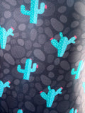 Blue Cactus Black Romper