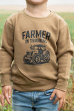 Western 'Farmer in Training’ Toddler/Youth Brown Crewneck