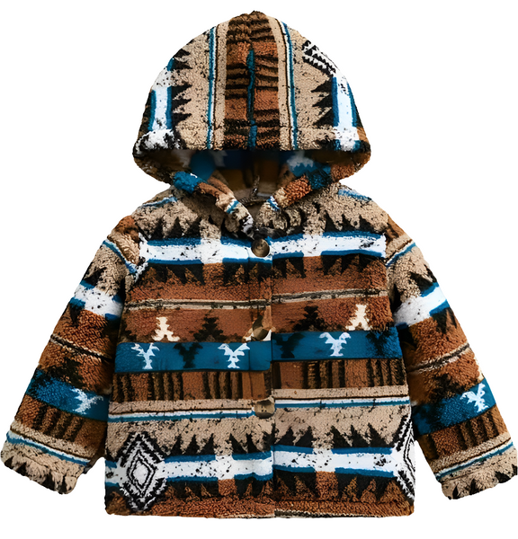 Fleece hooded Aztec