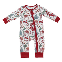 Santa Howdy Baby Zip Romper