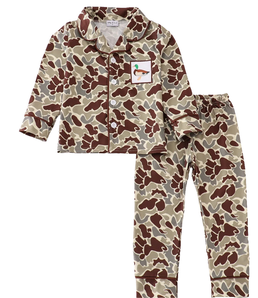 Camouflage duck embroidery pajamas set