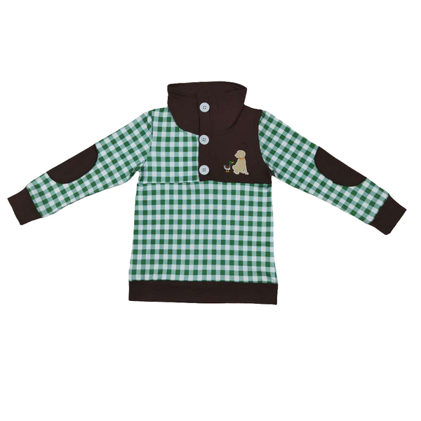 Gingham Duck & Dog pull over