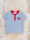 Stripes of Freedom Embroidered Cotton Shirt