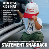 Kid/Baby 2-Tone Cap: Snacks for Dinner- Red/Beige