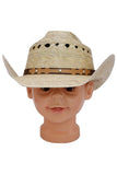 Kids Cattleman Crown Palm Leaf Straw Cowboy Hat