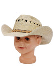 Kids Cattleman Crown Palm Leaf Straw Cowboy Hat