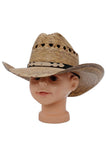 Kids Vented Quarterhorse Palm Straw Cowboy Hat