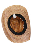Kids Cattleman Crown Palm Leaf Straw Cowboy Hat