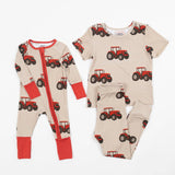Classic Red Tractor Baby Bamboo Zippy