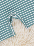 Green Striped Embroidered USA Romper