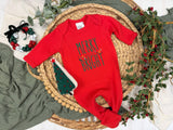Merry and Bright baby Christmas outfit with lights