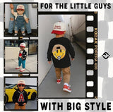 Kid/Baby 2-Tone Cap: Snacks for Dinner- Red/Beige