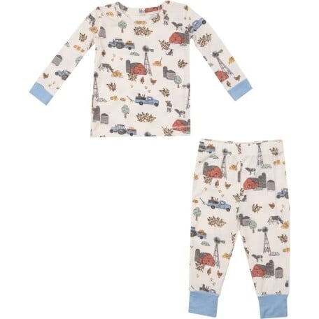 Hay Farmer Blue Loungewear Set, Ivory Angel Dear